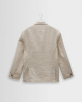 wax london men's Vigo - Natural Linen Double-Breasted Blazer
