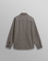wax london men's Whiting - Black And Ecru Dizzy Weave Overshirt