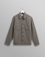 wax london men's Whiting - Black And Ecru Dizzy Weave Overshirt