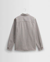 wax london men's Whiting - Blue Fleck Wool Overshirt