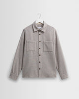 wax london men's Whiting - Blue Fleck Wool Overshirt