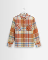 wax london men's Whiting - Multicolour Pastel Bude Check Overshirt