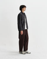 wax london men's Whiting - Navy Camo Jacquard Overshirt