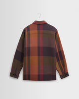wax london men's Whiting - Orange And Multicolour Tempo Check Overshirt