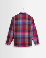 wax london men's Whiting - Pink And Multicolour Pike Check Overshirt