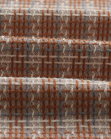 wax london men's Whiting - Tan And Multicolour Ladder Check Overshirt