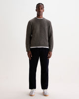 wax london men's Wilde - Charcoal Fluffy Wool Crewneck
