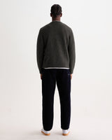 wax london men's Wilde - Charcoal Fluffy Wool Crewneck