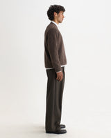 wax london men's Wilde - Chocolate Brown Fluffy Wool Crewneck