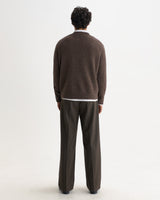 wax london men's Wilde - Chocolate Brown Fluffy Wool Crewneck