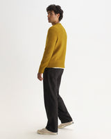 wax london men's Wilde - Olive Fluffy Wool Crewneck