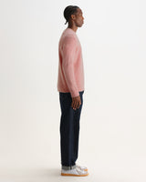 wax london men's Wilde - Pale Pink Fluffy Wool Crewneck