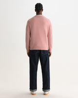 wax london men's Wilde - Pale Pink Fluffy Wool Crewneck