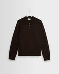 Lawrie - Dark Brown Long-Sleeve Knitted Polo