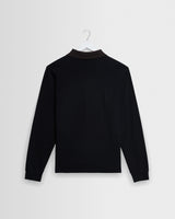 Pendal - Black And Brown Long-Sleeve Organic Cotton Polo