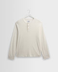 Caleb - Ecru Brushed Organic Cotton Henley Long-Sleeve T-Shirt