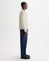 Caleb - Ecru Brushed Organic Cotton Henley Long-Sleeve T-Shirt