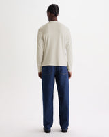 Caleb - Ecru Brushed Organic Cotton Henley Long-Sleeve T-Shirt