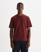 Dean - Maroon Textured Organic Cotton T-Shirt