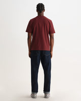 Dean - Maroon Textured Organic Cotton T-Shirt