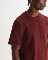 Dean - Maroon Textured Organic Cotton T-Shirt