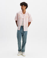 Didcot - Pink Flower Embroidered Short-Sleeve Shirt