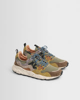 Flower Mountain - Baskets Yamano 3 en daim et nylon marron et cognac