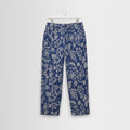 Kurt - Blue And Ecru Floral Jacquard Relaxed Fit Trousers