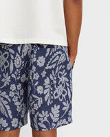 Kurt - Blue And Ecru Floral Jacquard Shorts