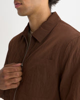 Lytton - Brown Crinkle Nylon Overshirt