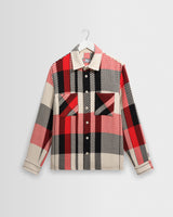 Whiting - Ecru And Red Camden Tempo Check Overshirt