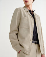 wax london men's Aldred - Natural Linen-Cotton Revere Overshirt