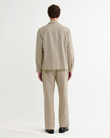 wax london men's Aldred - Natural Linen-Cotton Revere Overshirt