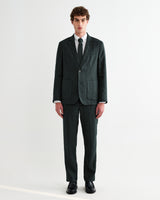 wax london men's Alp - Dark Green Linen Trousers