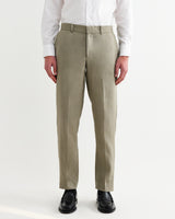 wax london men's Alp - Khaki Linen Trousers
