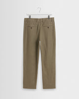 wax london men's Alp - Khaki Linen Trousers