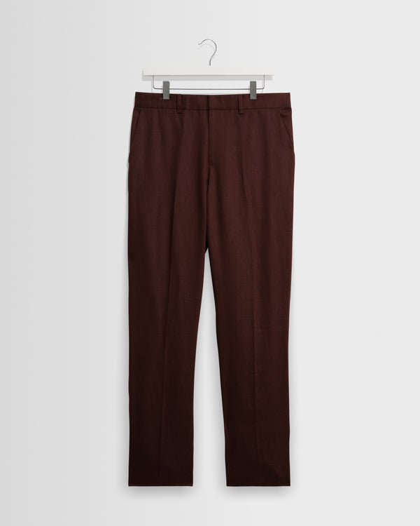 wax london men's Alp - Merlot Linen Trousers