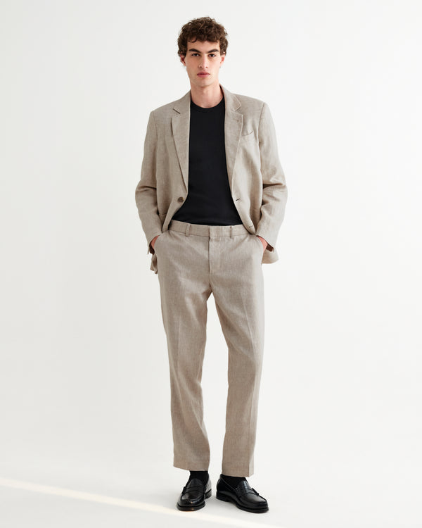 wax london men's Alp - Natural Linen Trousers
