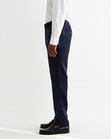 wax london men's Alp - Navy Linen Trousers