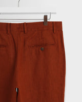 wax london men's Alp - Rust Linen Trousers