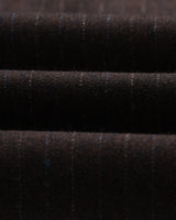 wax london men's Aston - Dark Brown Wool Pinstripe Trousers