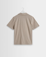 wax london men's Atwood - Clay Textured Organic Cotton Polo Shirt