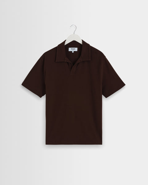 Atwood - Dark Brown Textured Organic Cotton Polo Shirt