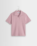 Atwood - Polo en coton biologique texturé rose poudré