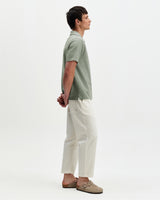 wax london men's Atwood - Sage Textured Organic Cotton Polo Shirt