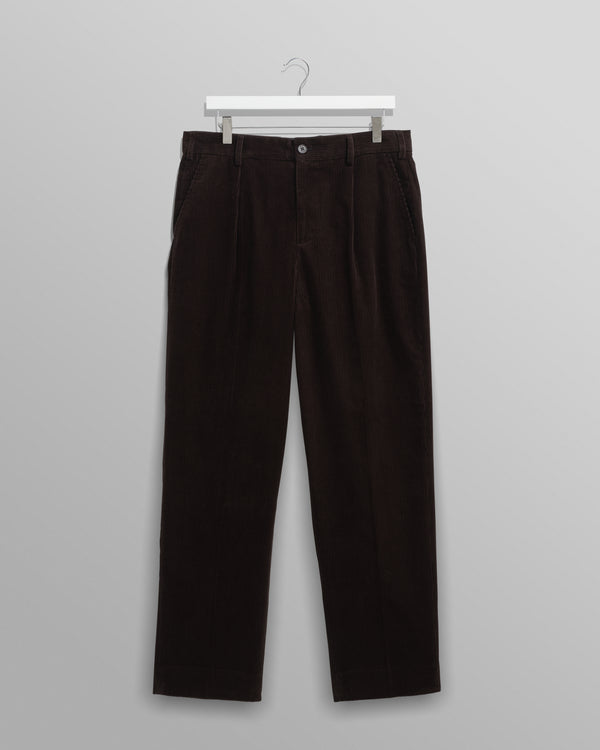 wax london men's Aubyn - Black Soft Corduroy Pleated Trousers