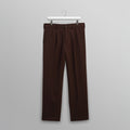 Aubyn - Dark Brown Wool Blend Twill Pleated Trousers
