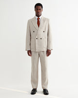 wax london men's Aubyn - Natural Linen Relaxed Fit Trousers