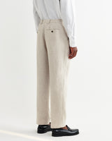 wax london men's Aubyn - Natural Linen Relaxed Fit Trousers