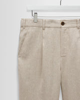 wax london men's Aubyn - Natural Linen Relaxed Fit Trousers